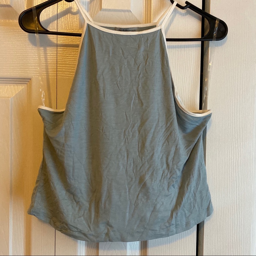 Charlotte Rouse: Light blue halter crop